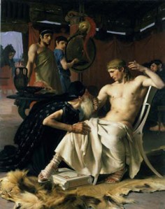 Príamo a los pies de Aquiles (J. Wencker)